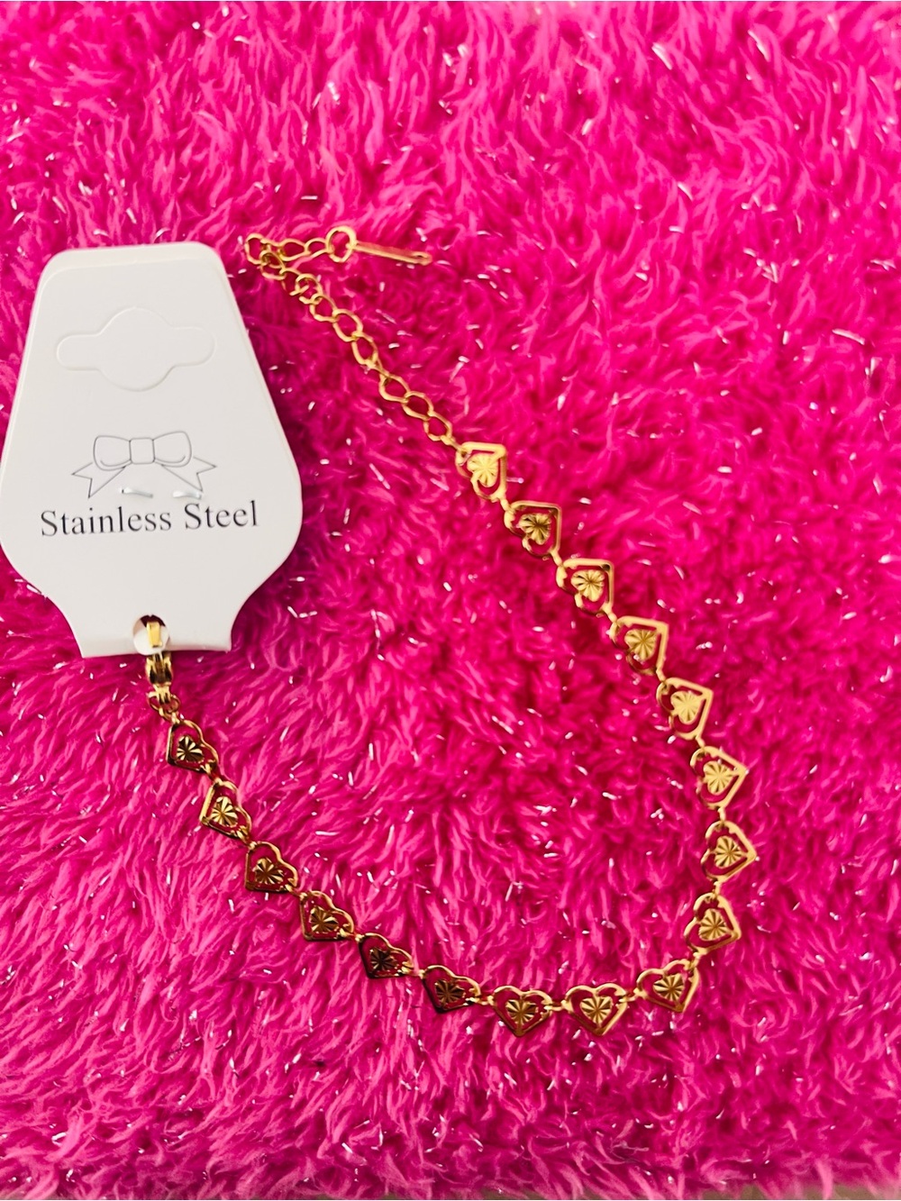 Gold Heart Link Bracelet - Elegant Women's Jewelry